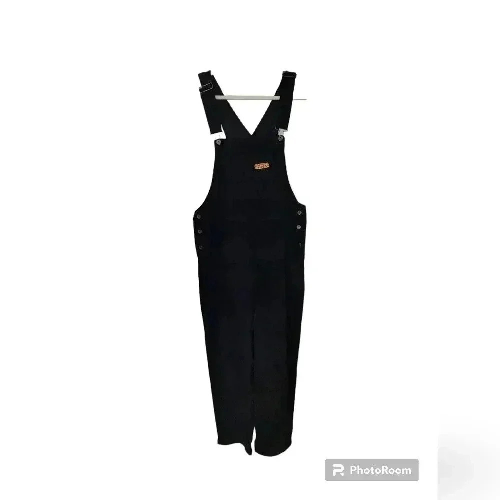 Empyre Loose Fit Black Corduroy Overalls
